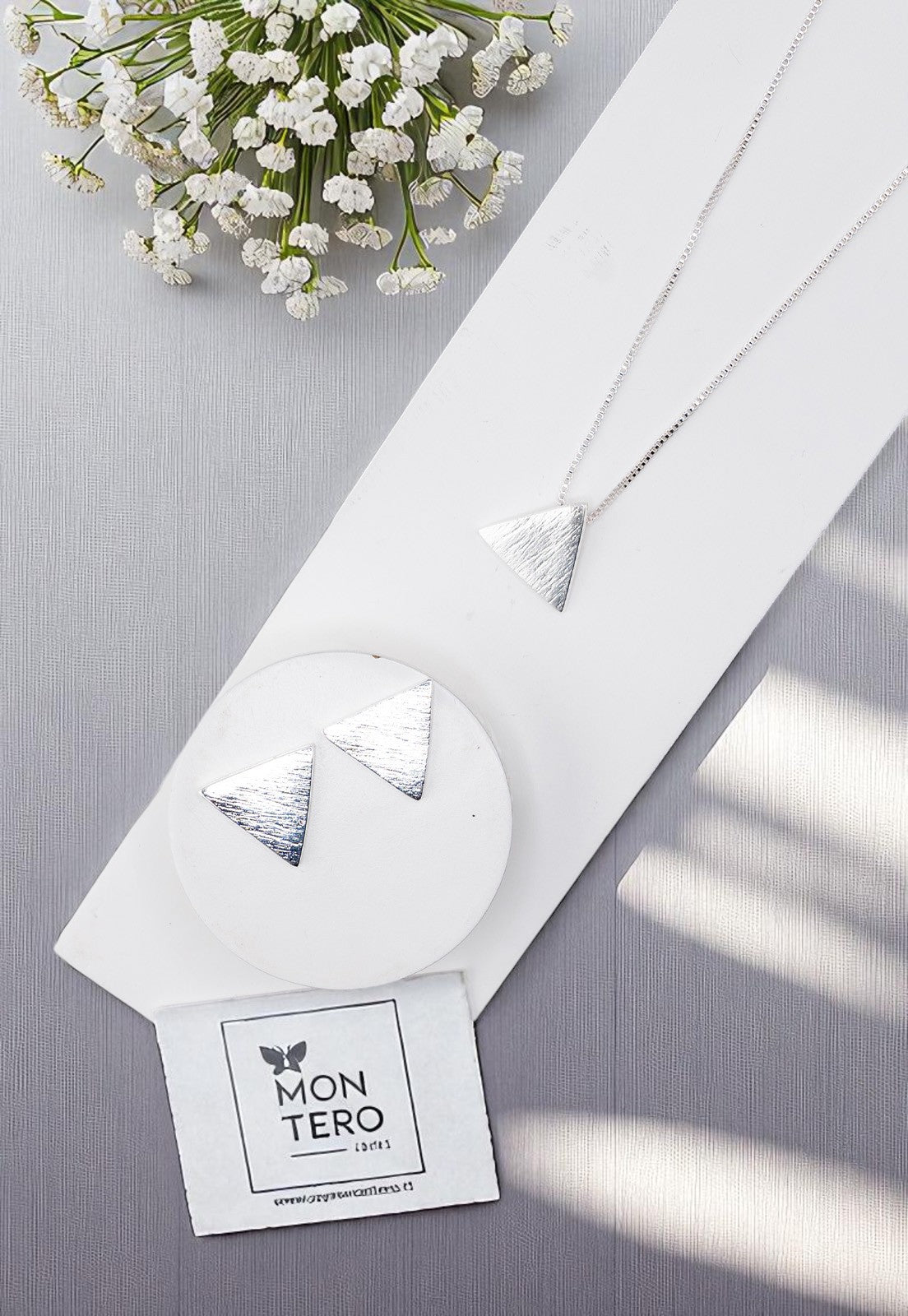 Conjunto Africa Con Baño de Oro Blanco