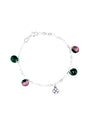 Pulsera Luky Plata Italiana 925 Cristal Genuino Emerald