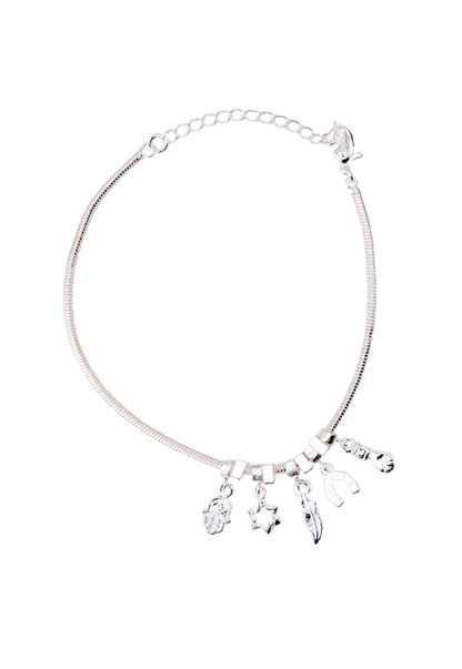 Pulsera Nara Silver Con Baño de Oro Blanco