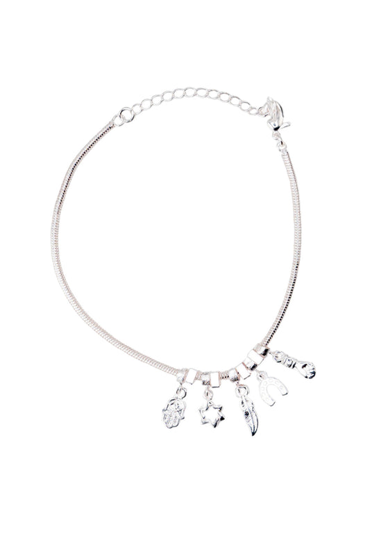 Pulsera Nara Silver Con Baño de Oro Blanco