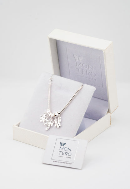 Pulsera Nara Silver Con Baño de Oro Blanco