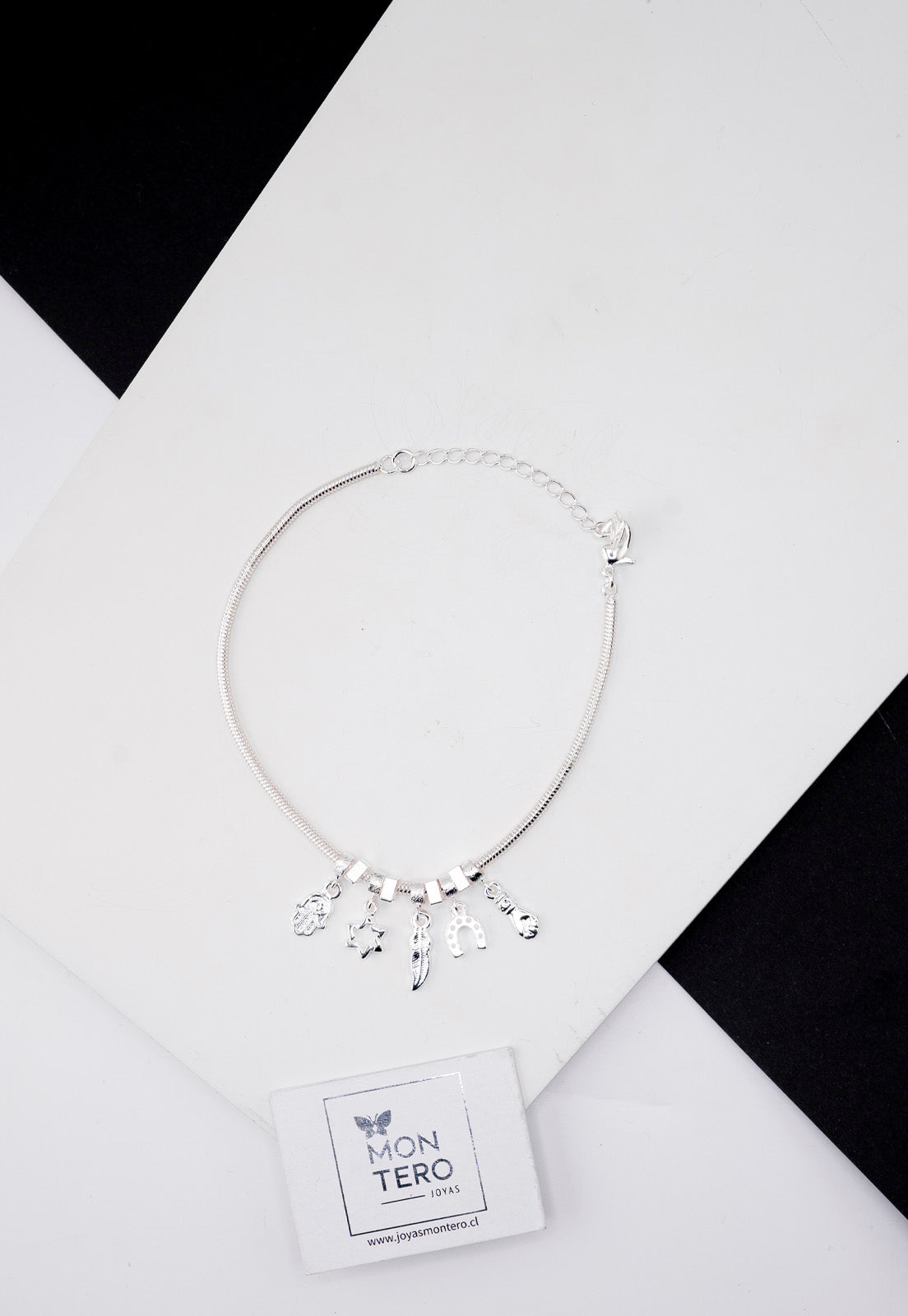 Pulsera Nara Silver Con Baño de Oro Blanco