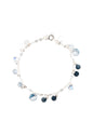 Pulsera Rumania Plata Italiana 925 Cristal Genuino Blue Shade