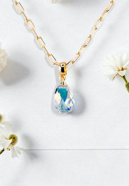 Collar Chiara Palermo Gold 24K Cristal Genuino Aurora Boreal