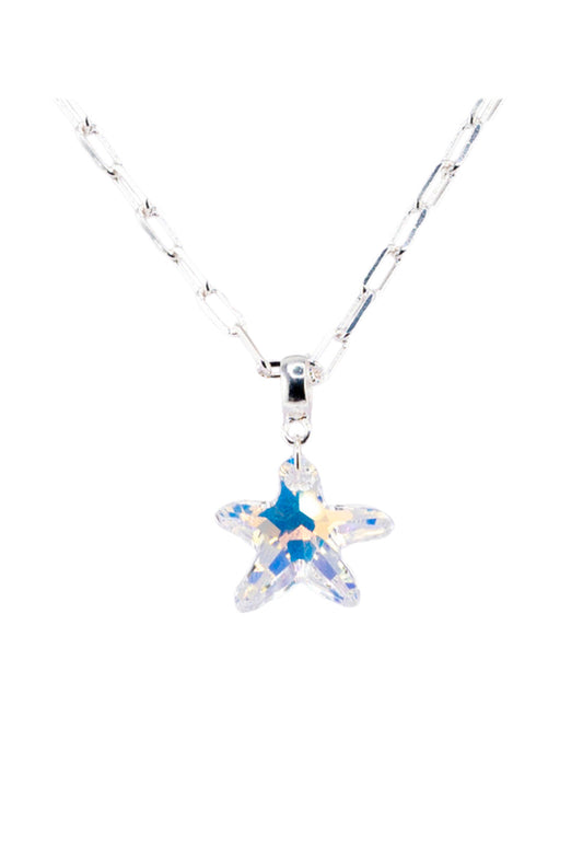 Collar Chiara Sicilia Baño Oro Blanco Cristal Swarovski® Aurora Boreal