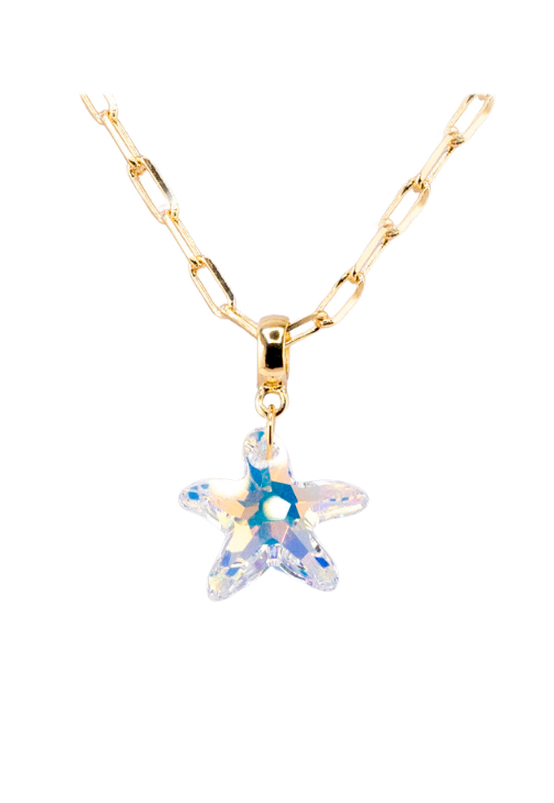 Collar Chiara Sicilia Gold 24K Cristal Genuino Aurora Boreal