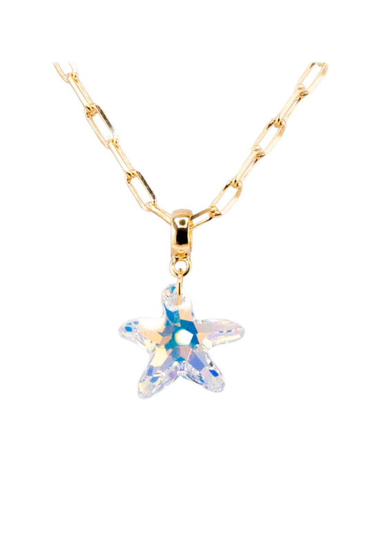 Collar Chiara Sicilia Gold 24K Cristal Genuino Aurora Boreal