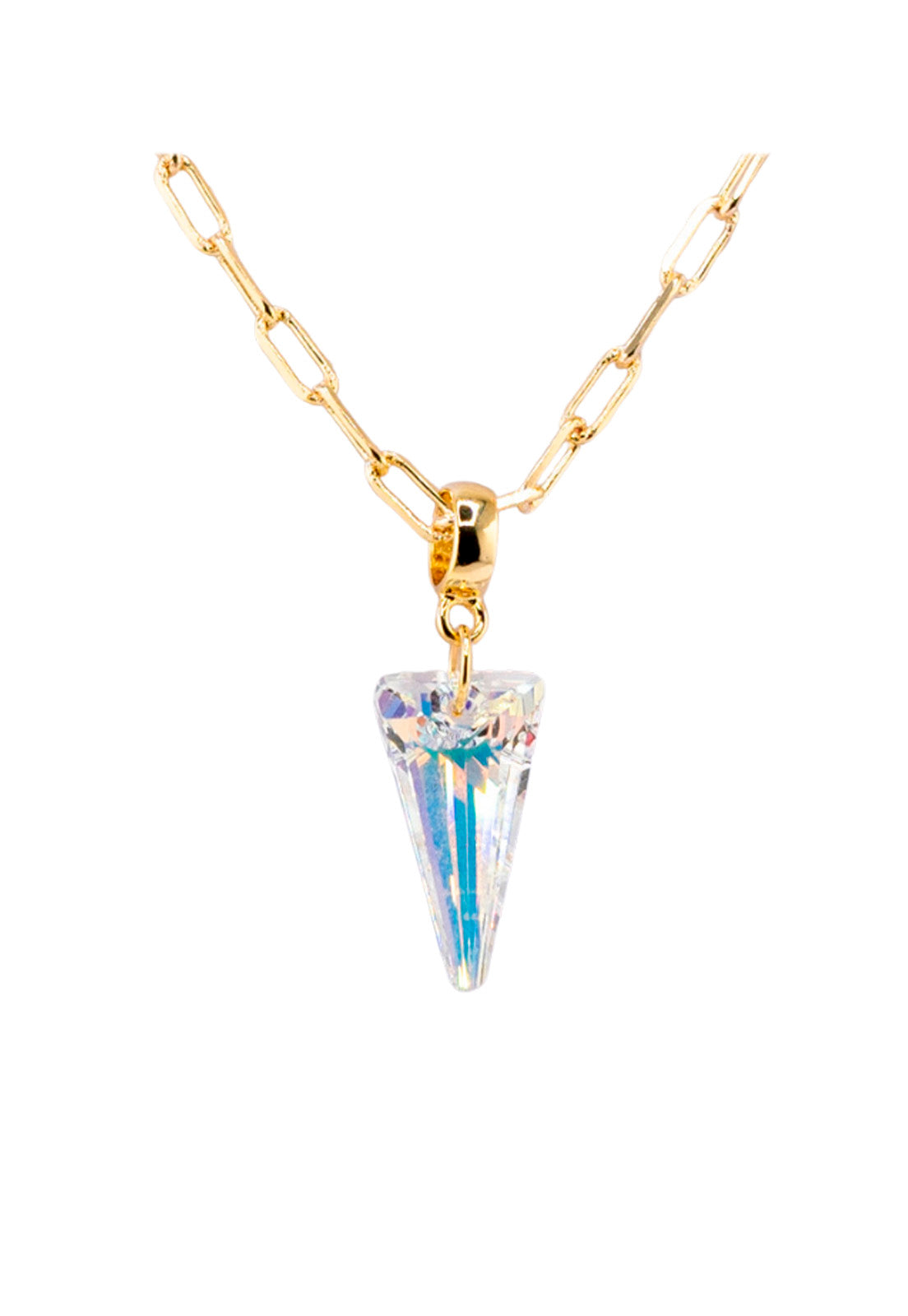 Collar Chiara Roma Gold 24K Cristal Genuino Aurora Boreal