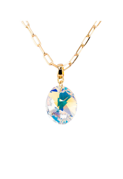 Collar Chiara Praga Gold 24K Cristal Swarovski® Aurora Boreal
