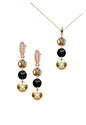 Conjunto Amparo Gold Cristales Genuinos Jet