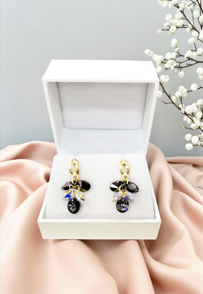 Conjunto Rafaela Gold Cristales Genuinos Silver Night