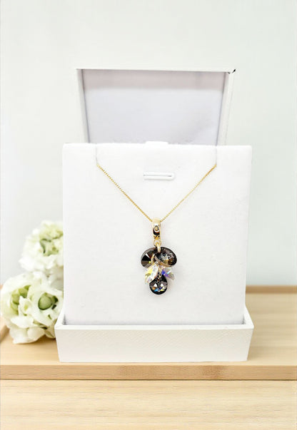 Conjunto Rafaela Gold Cristales Genuinos Silver Night