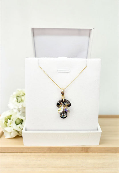 Conjunto Rafaela Gold Cristales Genuinos Silver Night