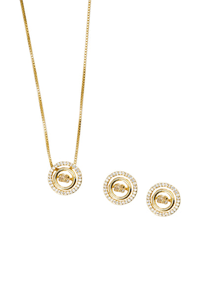 Conjunto Fiorella Gold24K Con Micro Circones
