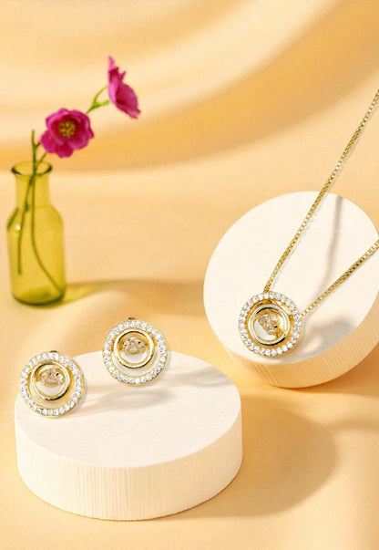 Conjunto Fiorella Gold24K Con Micro Circones