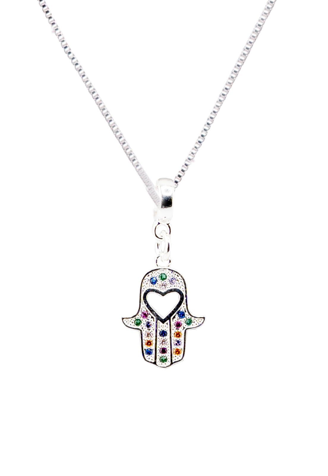 Collar Fatima Colores Baño Oro Blanco