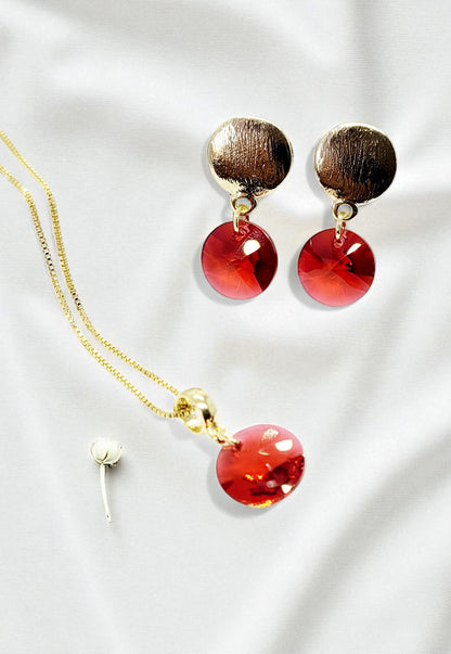 Conjunto Amelia Gold 24K Cristal Genuino Scarleth