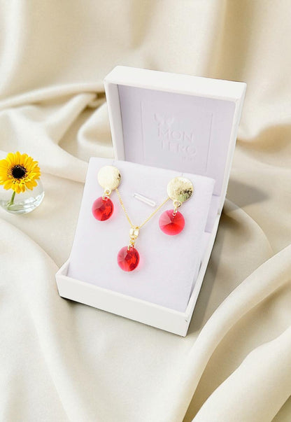 Conjunto Amelia Gold 24K Cristal Genuino Scarleth