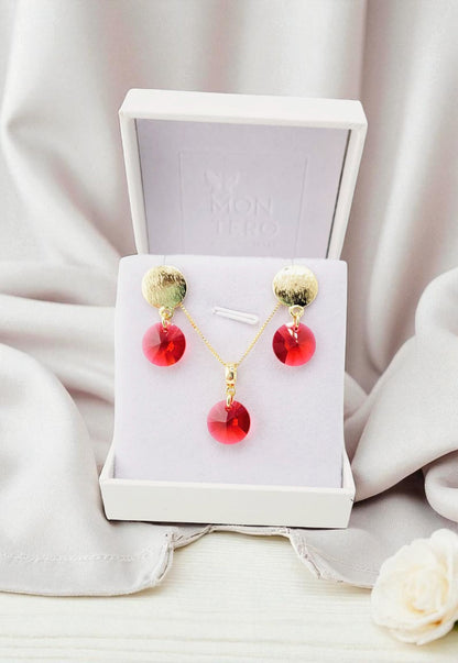 Conjunto Amelia Gold 24K Cristal Genuino Scarleth