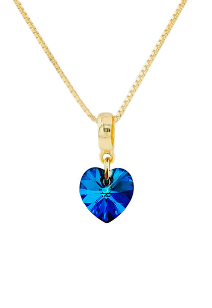 Collar Romance Gold 24K Cristal Genuino Bermuda Blue