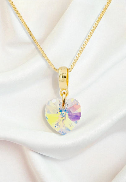 Collar Romance Gold 24K Cristal Genuino Aurora Boreal