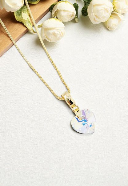 Collar Romance Gold 24K Cristal Genuino Aurora Boreal