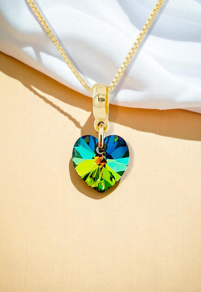 Collar Romance Gold 24K Cristal Genuino Vitral Medium