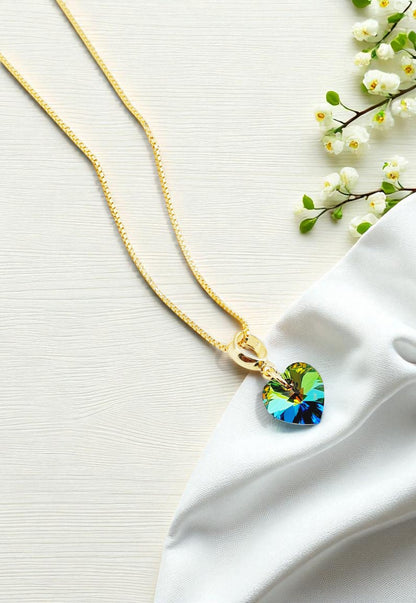 Collar Romance Gold 24K Cristal Genuino Vitral Medium