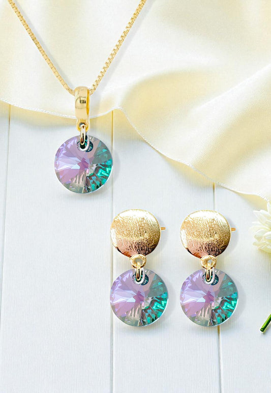 Conjunto Amelia Gold 24K Cristal Swarovski® Paradise Shinne