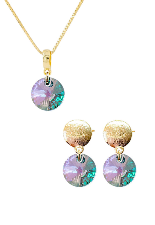 Conjunto Amelia Gold 24K Cristal Swarovski® Paradise Shinne