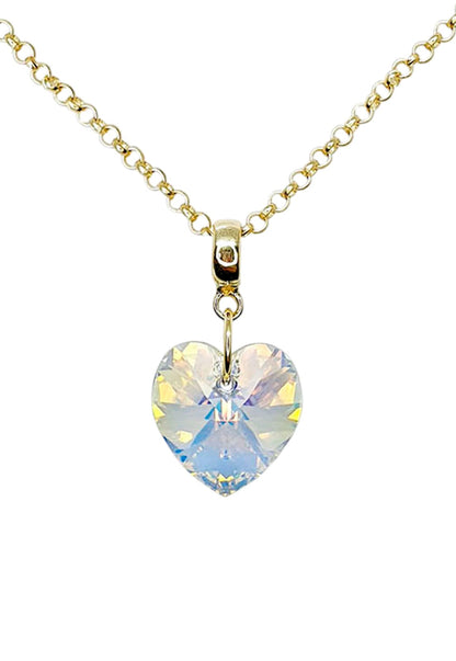 Collar Gran Romance Gold 24K Cristal Genuino Aurora Boreal