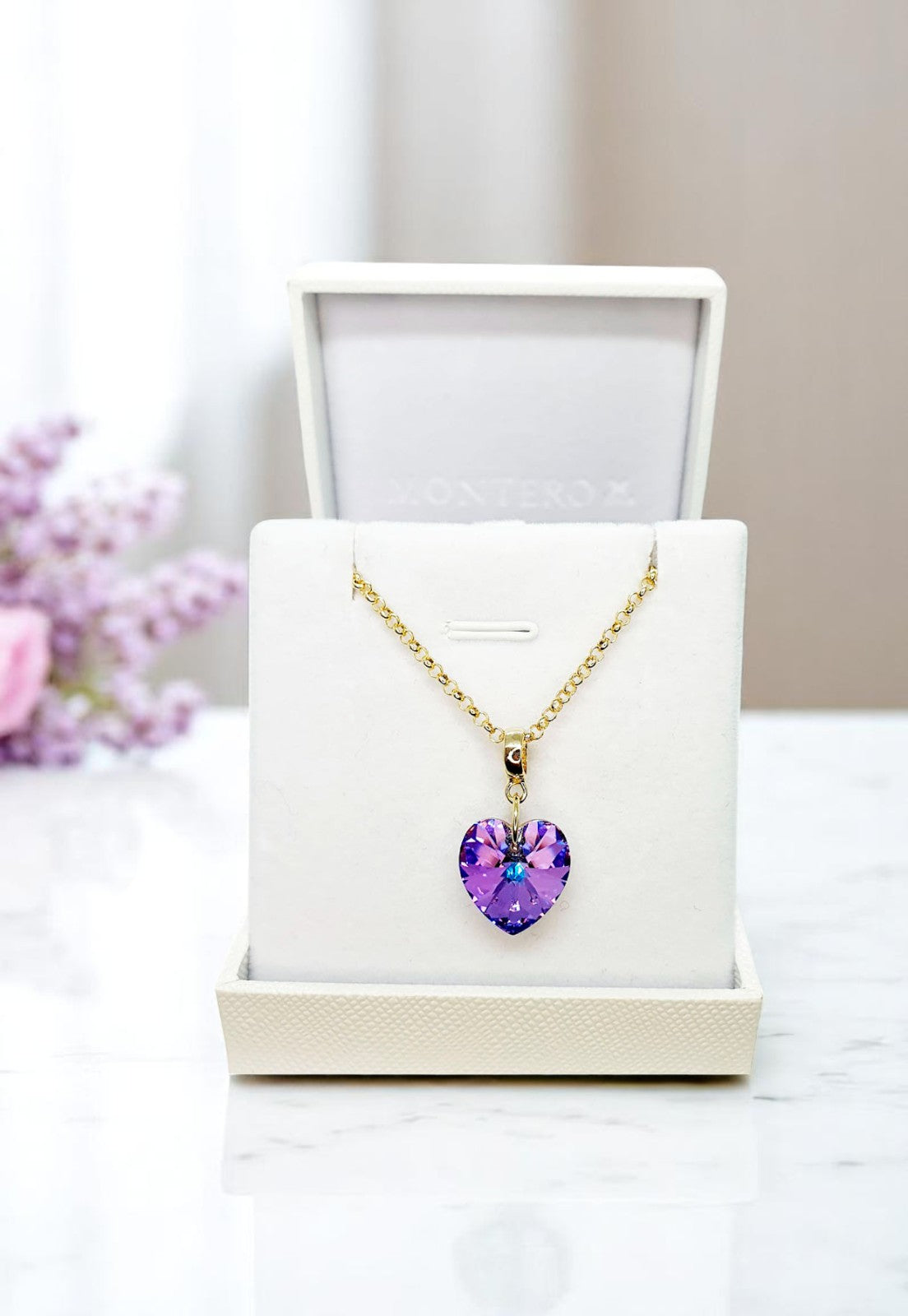 Collar Gran Romance Gold 24K Cristal Genuino Vitral Light