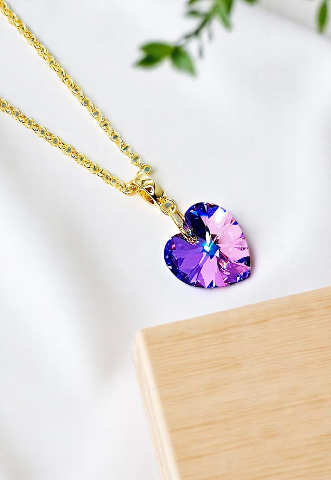 Collar Gran Romance Gold 24K Cristal Genuino Vitral Light