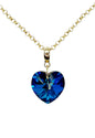 Collar Gran Romance Gold 24k Cristal Genuino Bermuda Blue
