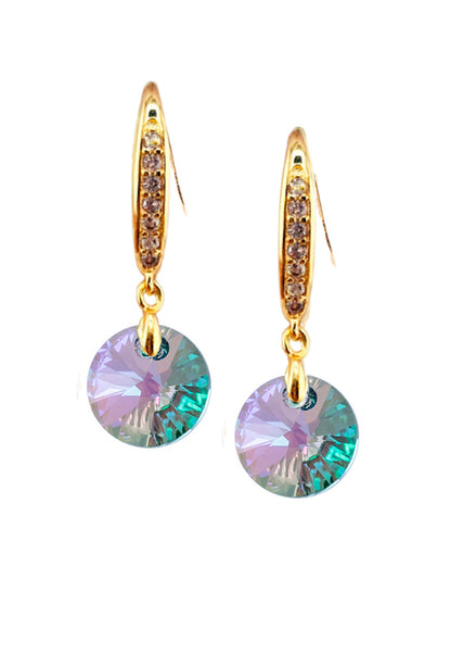 Aros Aurora Gold 24K Cristal Genuino Paradise Shinne