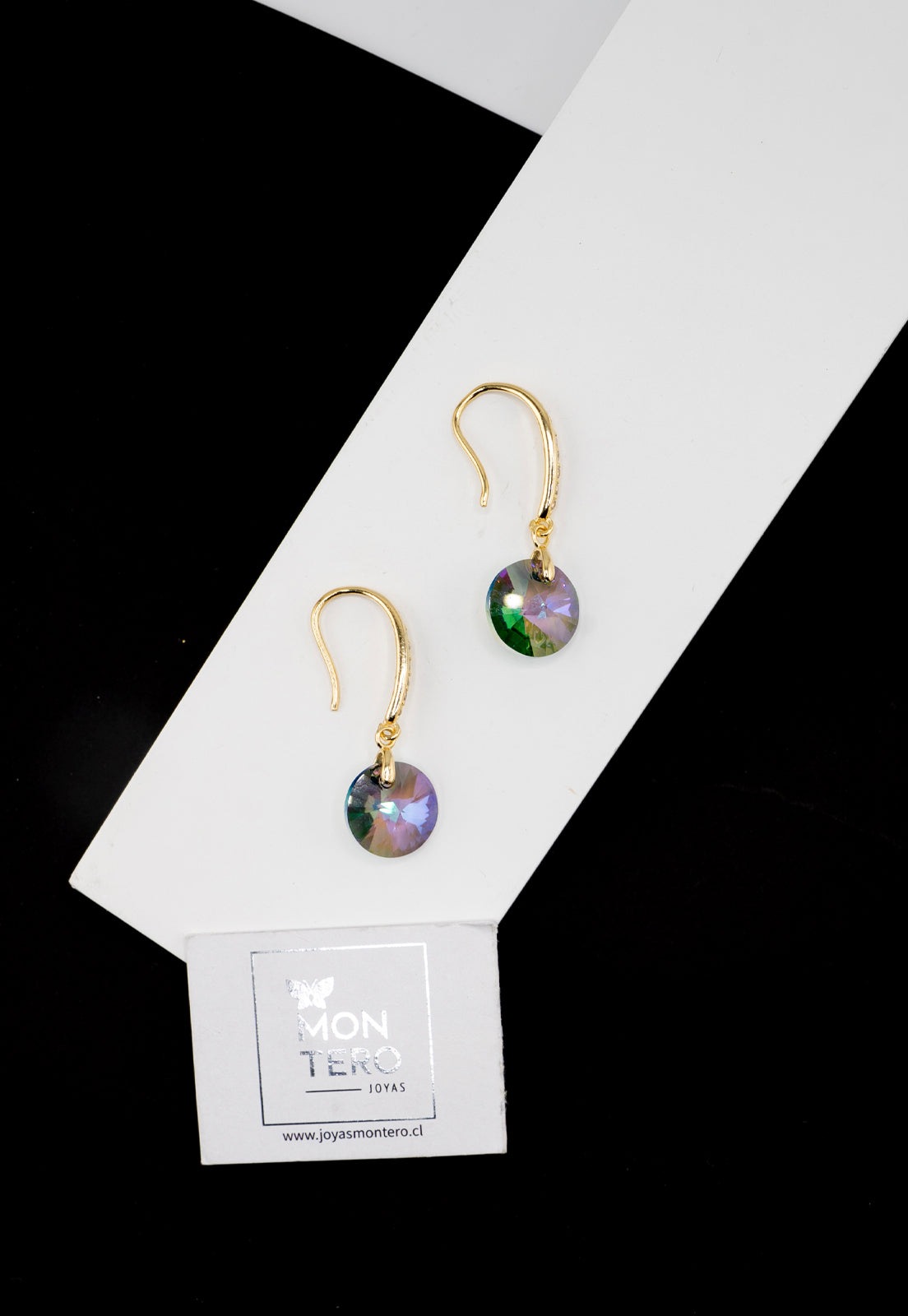 Aros Aurora Gold 24K Cristal Genuino Paradise Shinne