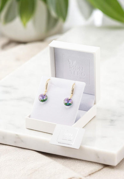 Aros Aurora Gold 24K Cristal Swarovski® Paradise Shinne