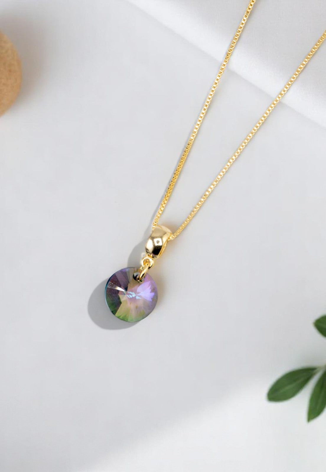 Collar Aurora Gold 24K Cristal Genuino Paradise Shinne