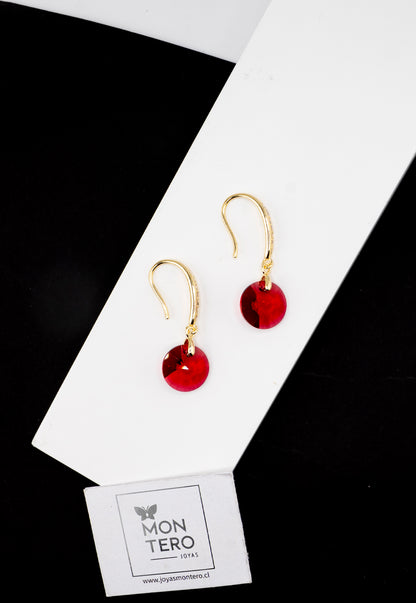 Aros Aurora Gold 24K Cristal Genuino Scarleth