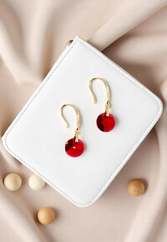 Aros Aurora Gold 24K Cristal Genuino Scarleth