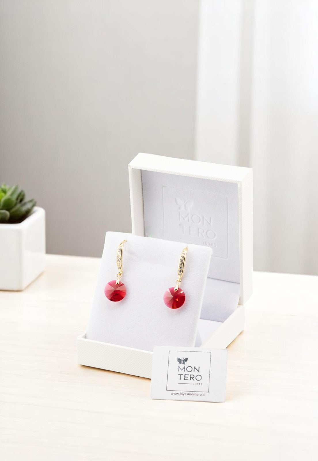 Aros Aurora Gold 24K Cristal Genuino Scarleth