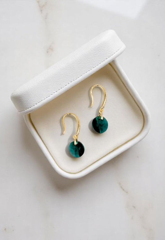 Aros Aurora Gold 24K Cristal Swarovski® Emerald