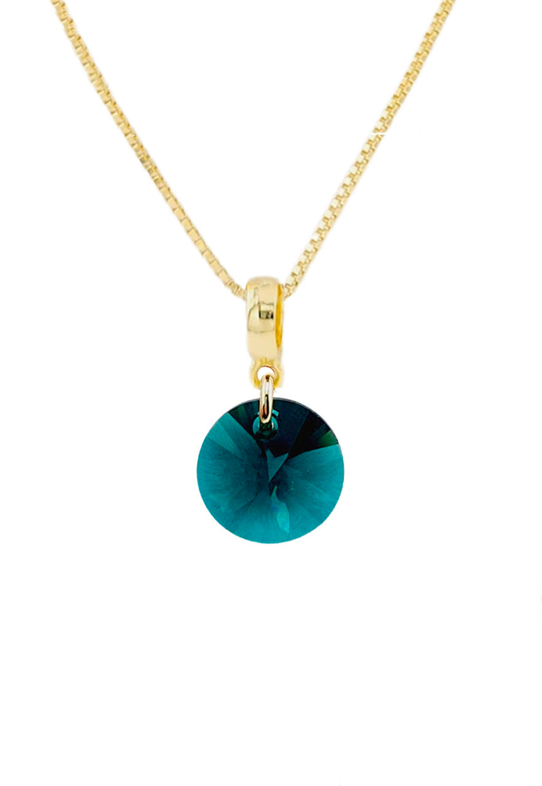 Collar Aurora Gold 24K Cristal Genuino Emerald