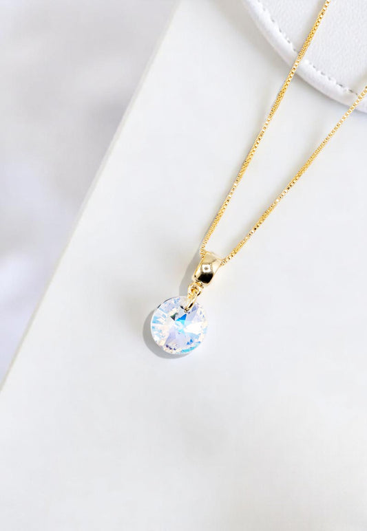 Collar Aurora Gold 24K Cristal Genuino Aurora Boreal