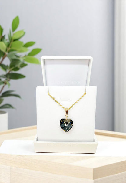 Collar Gran Romance Gold 24K Cristal Genuino Silver Night