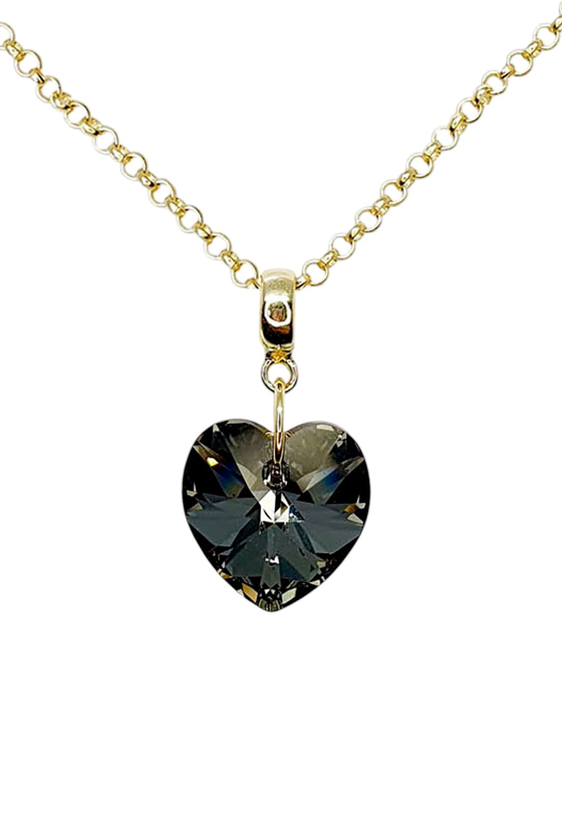 Collar Gran Romance Gold 24K Cristal Genuino Silver Night