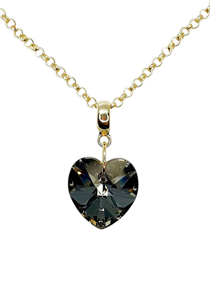 Collar Gran Romance Gold 24K Cristal Genuino Silver Night