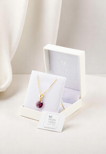 Collar Aurora Gold 24K Cristal Genuino Amathyste