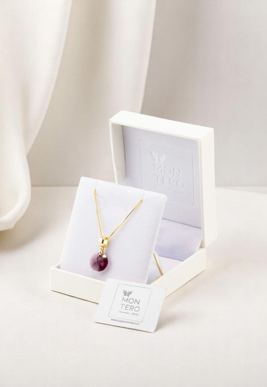 Collar Aurora Gold 24K Cristal Genuino Amathyste