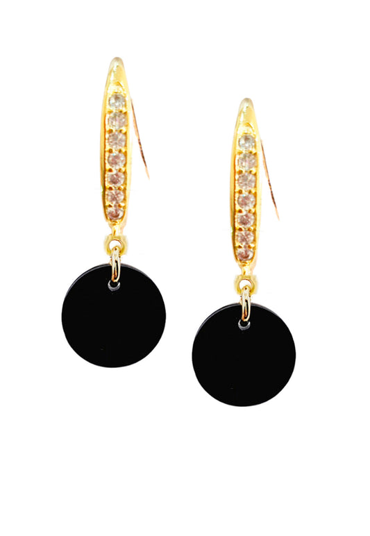 Aros Aurora Gold 24K Cristal Swarovski® Jet